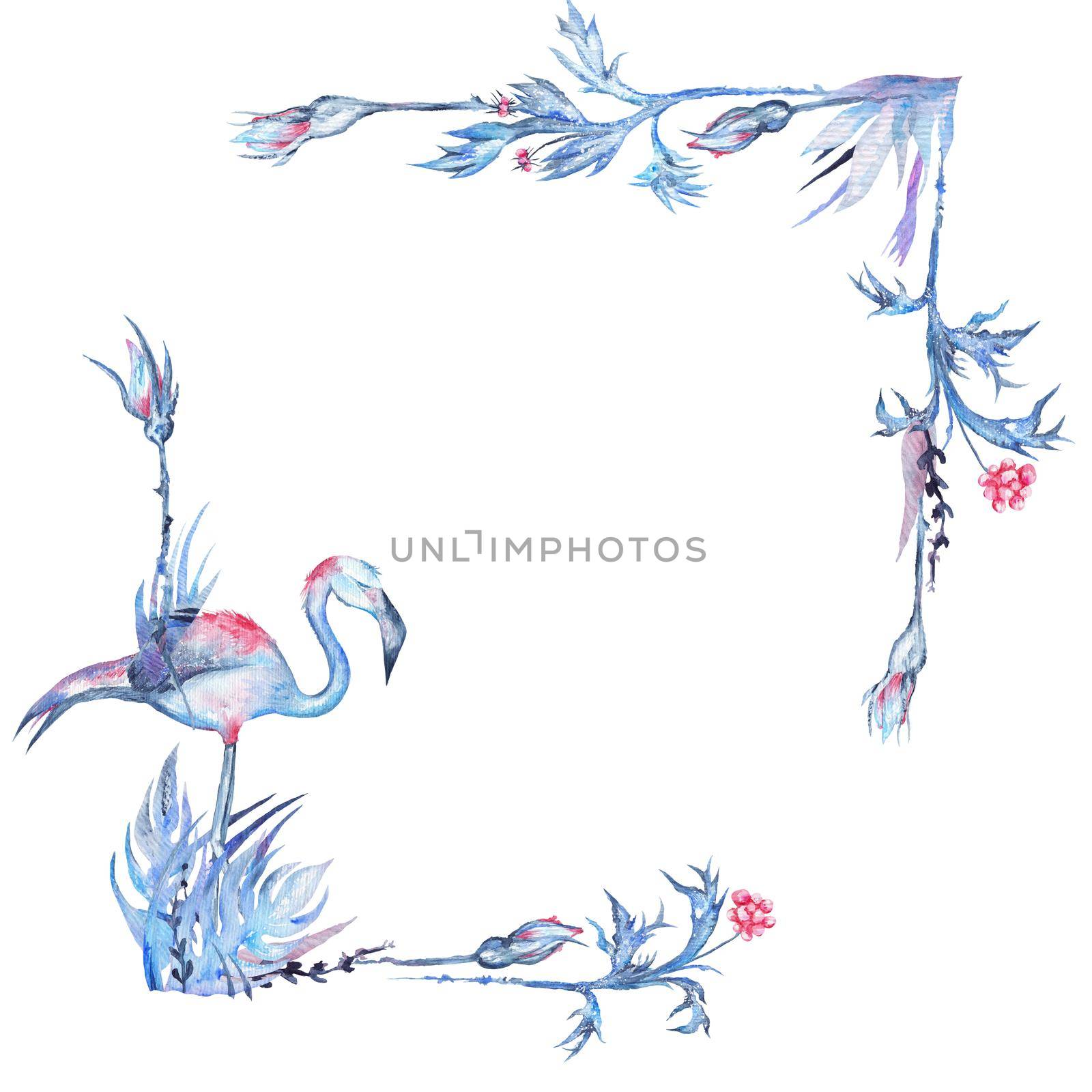 Watercolor Tropical Frame by kisika