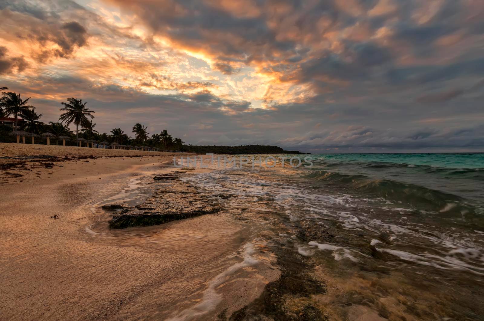 An incredible feeling at the shore of the Atlantic ocean in anticipation of sunset, Cuba