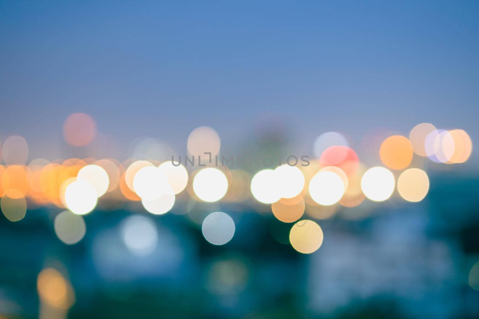 blur city romantic night light smooth soft bokeh cool chill abstract for background.