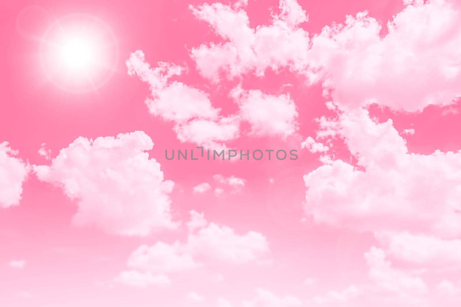 Beautiful Sweet Sky cloud pink love cute color tone for wedding card background. by qualitystocks