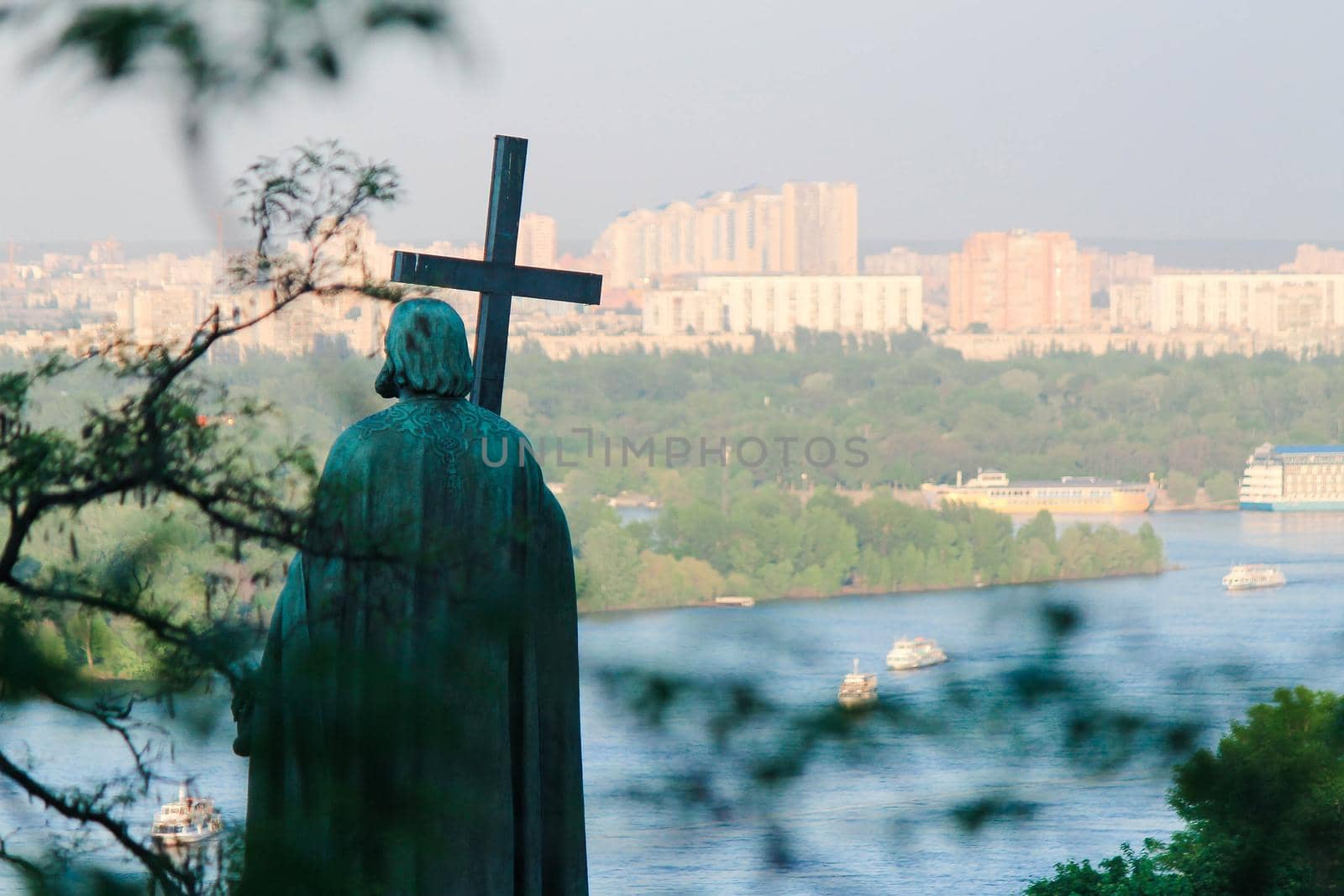 Prince Vladimir on a hillside in Kiev overlooking the Dnieper. High quality photo