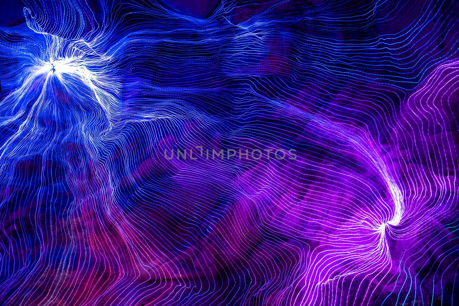 Abstract wave of digital weave lines connecting network dots and dark background . Modern 3D mesh pattern design geometric showing futuristic computer science technology concepts .