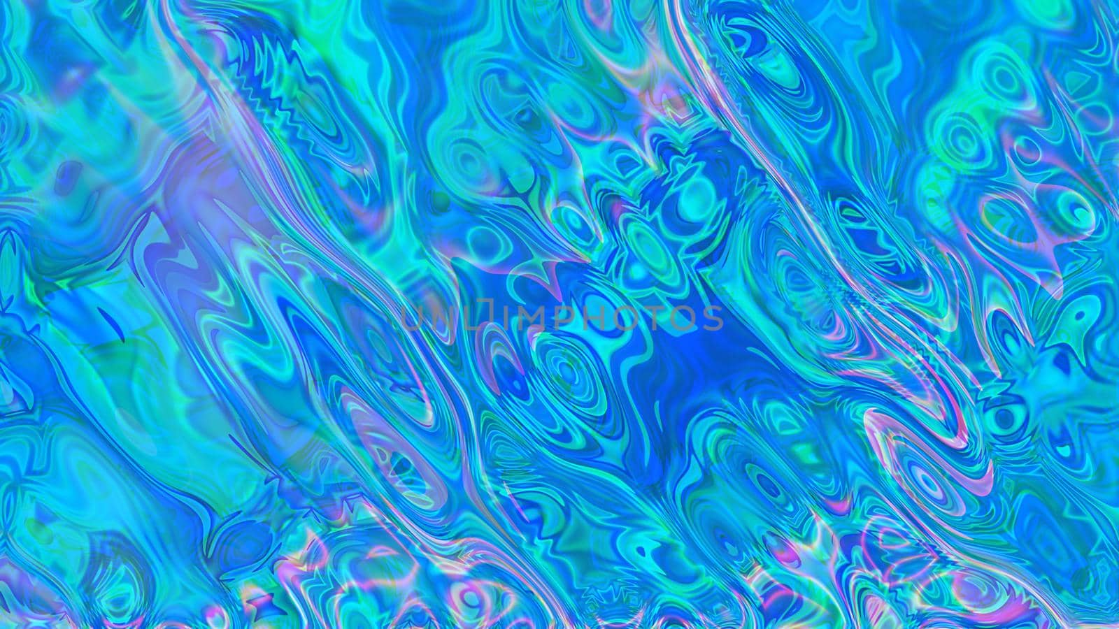 Abstract iridescent textural blue liquid background. by Vvicca