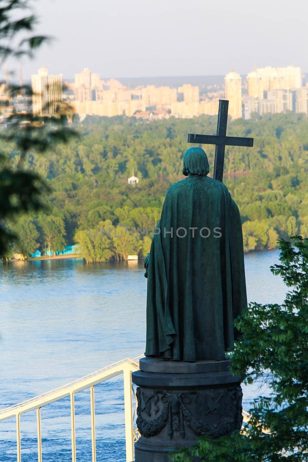 Prince Vladimir on a hillside in Kiev overlooking the Dnieper by grekoni