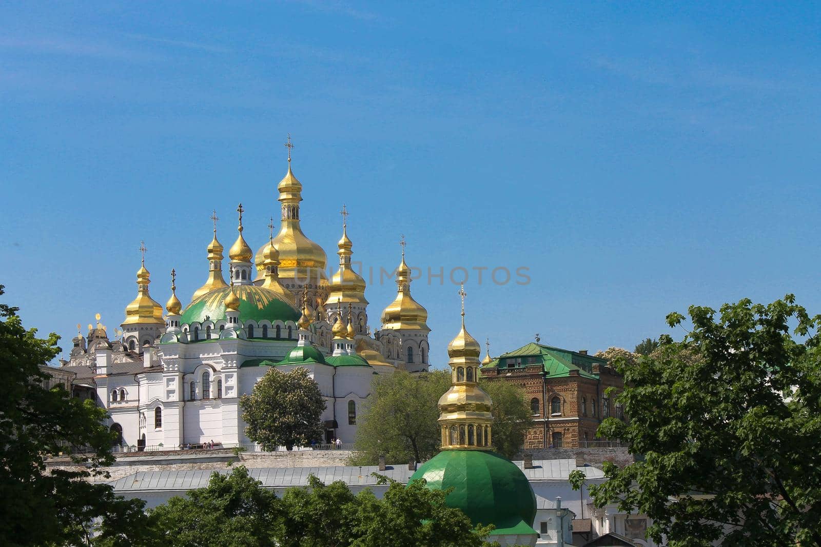 View on the Kiev-Pechersk Lavra on a sunny day by grekoni