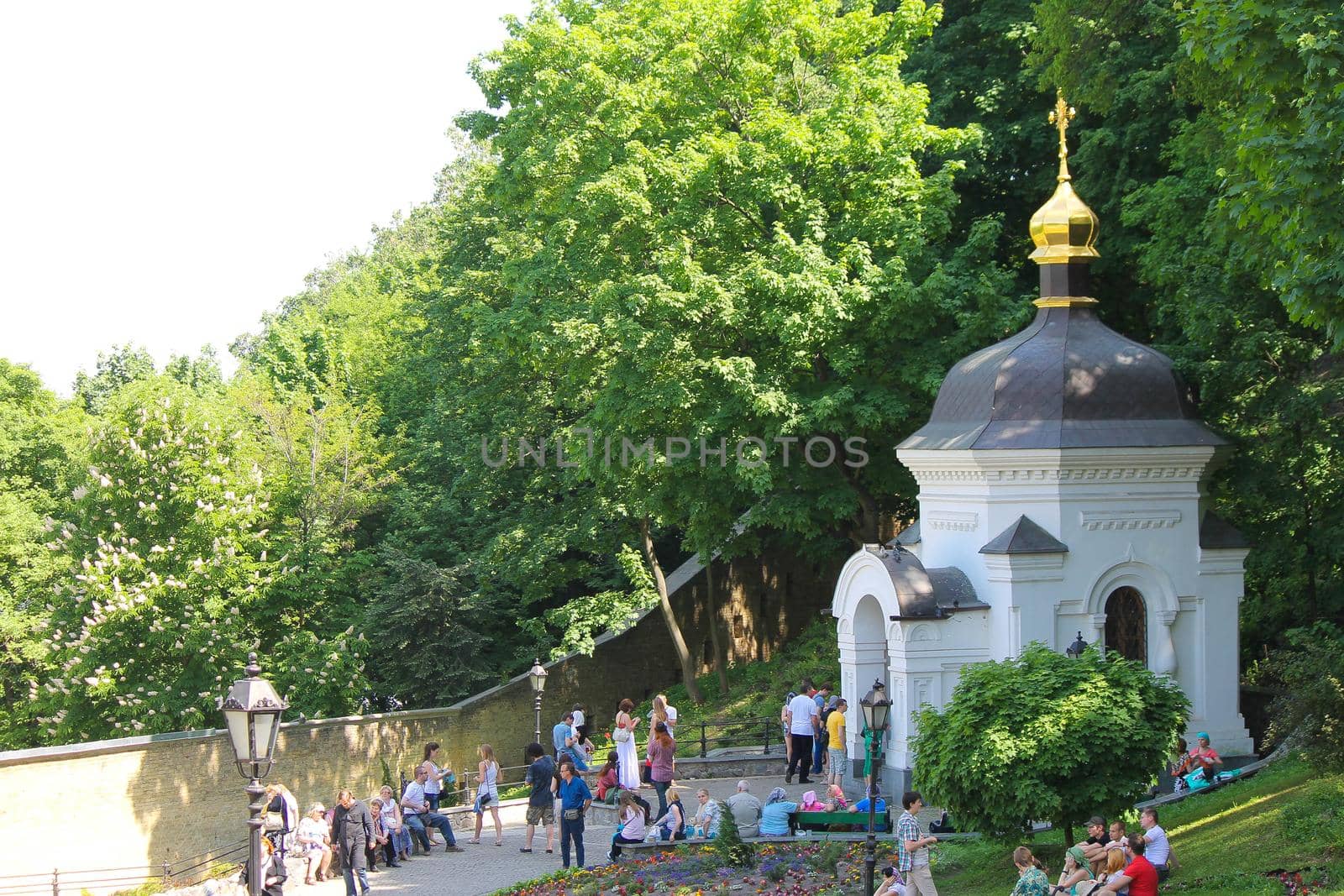 View on the Kiev-Pechersk Lavra on a sunny day by grekoni