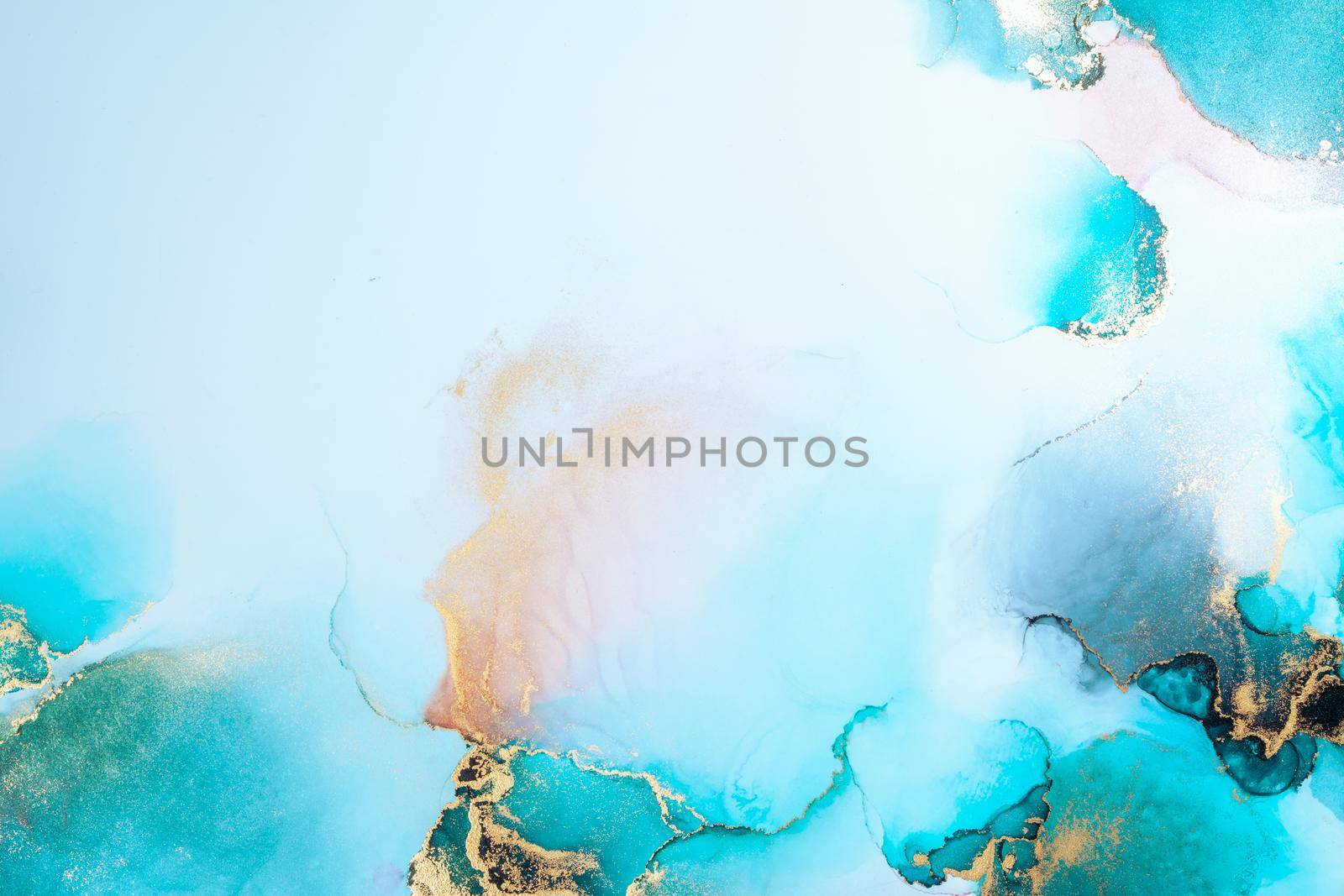 Luxury blue abstract background of marble liquid ink art painting on paper . Image of original artwork watercolor alcohol ink paint on high quality paper texture .