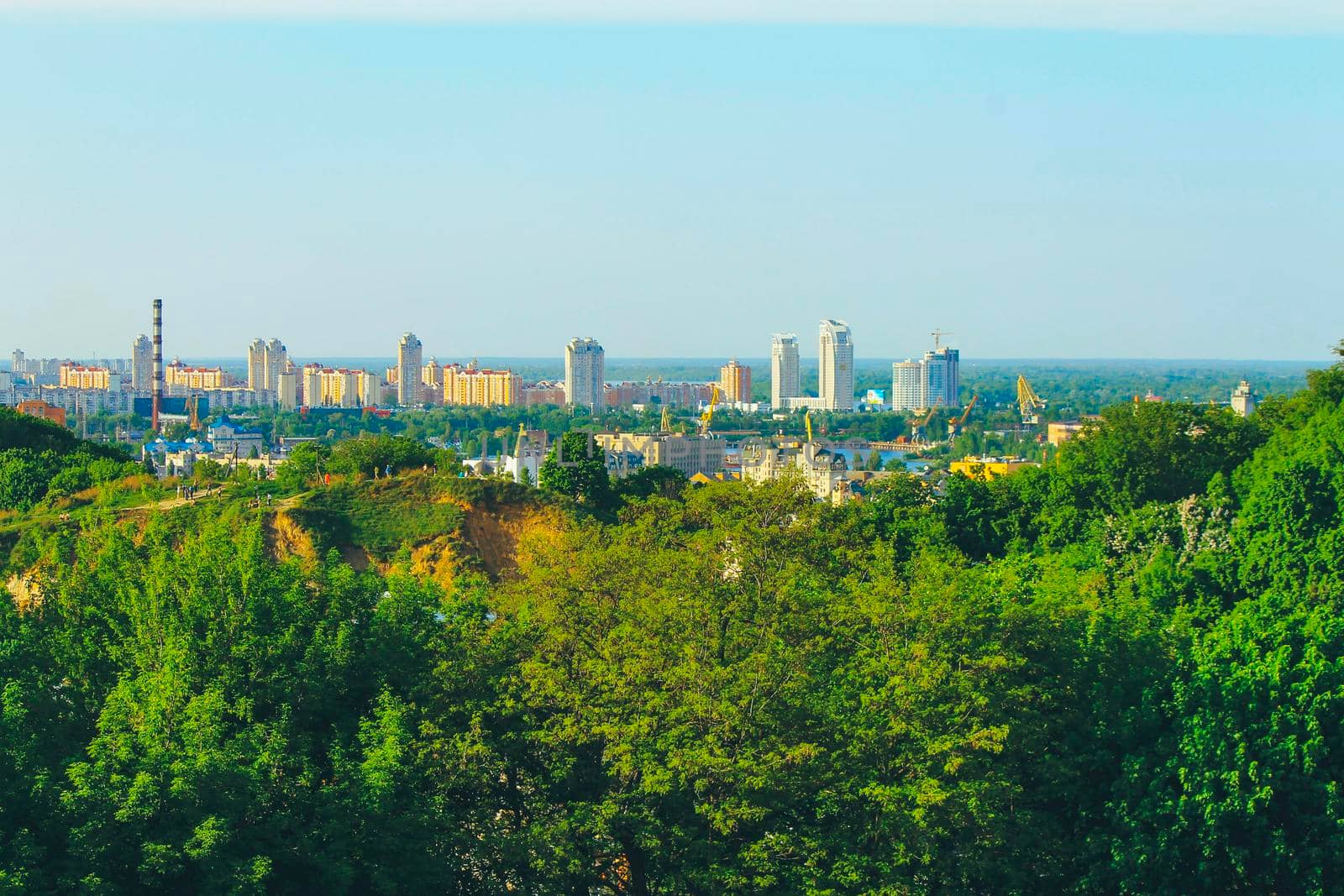 View of the Dnieper from the hills of the Kiev-Pechersk Lavra by grekoni