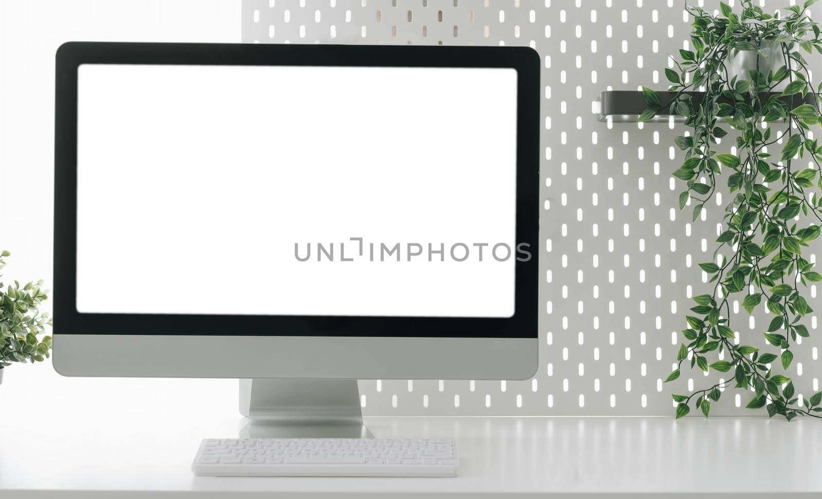 Mock up Copy Space Blank Screen Concept Business Working on Laptop. by wichayada