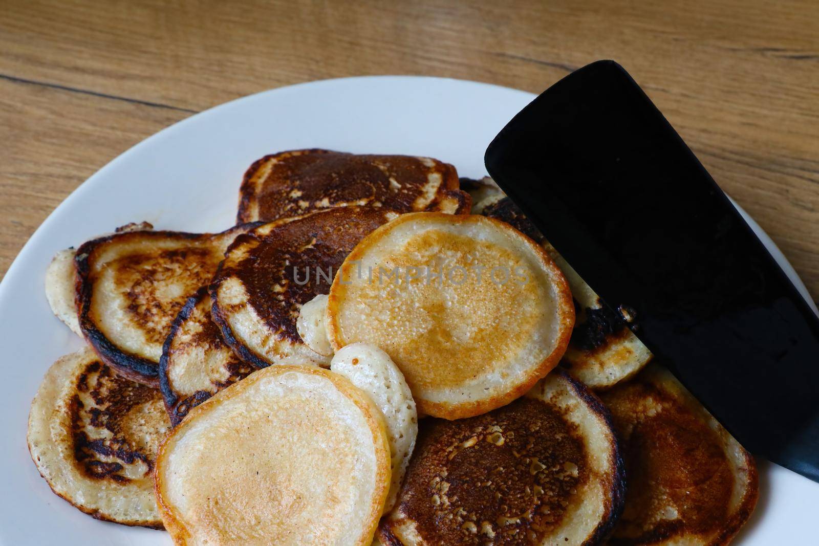 Fresh pancakes for breakfast on a plate