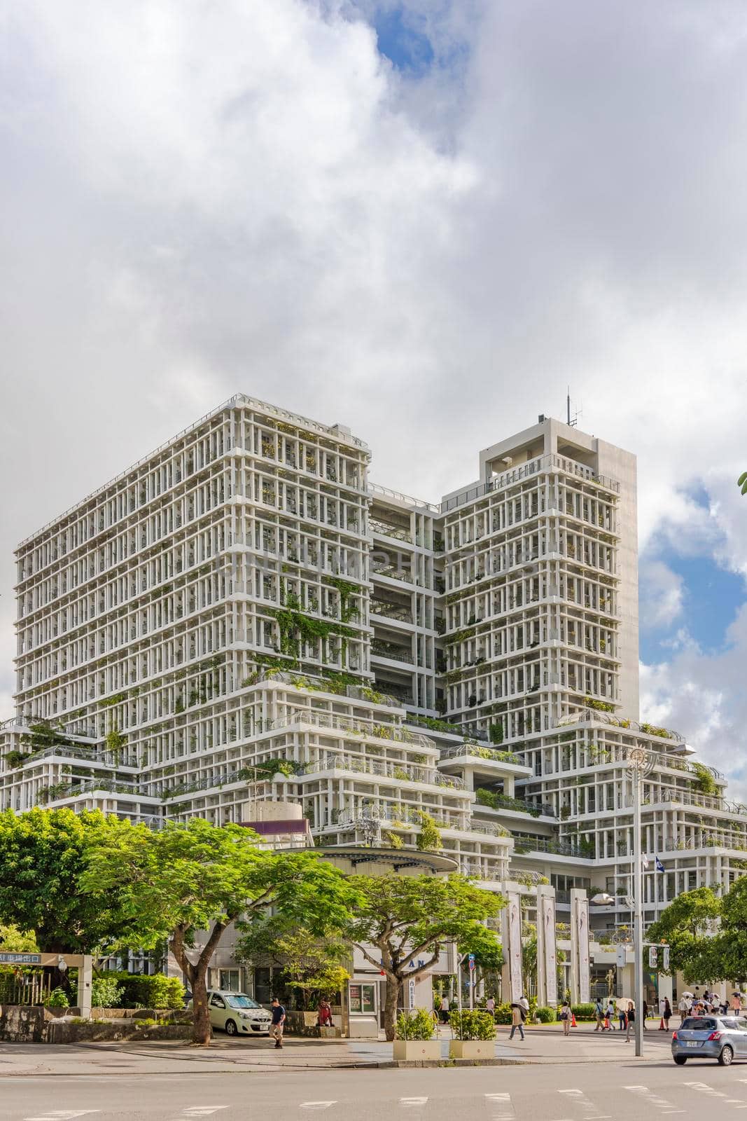 okinawa, japan - september 15 2021: Naha City Hall modern building in Okinawa island in the south of Japan