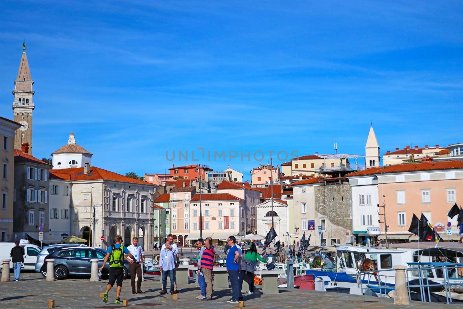 Piran, Slovenia, September 30, 2019: the central square in the city of Piran. by kip02kas