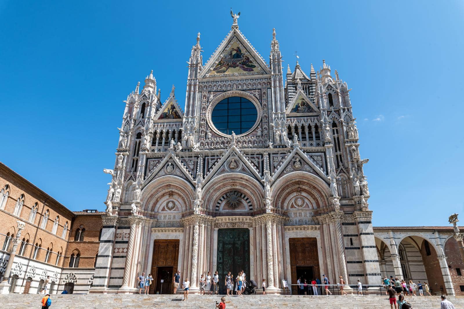 siena,italy august 07 2021:Siena the city cathedral in the square of duomo