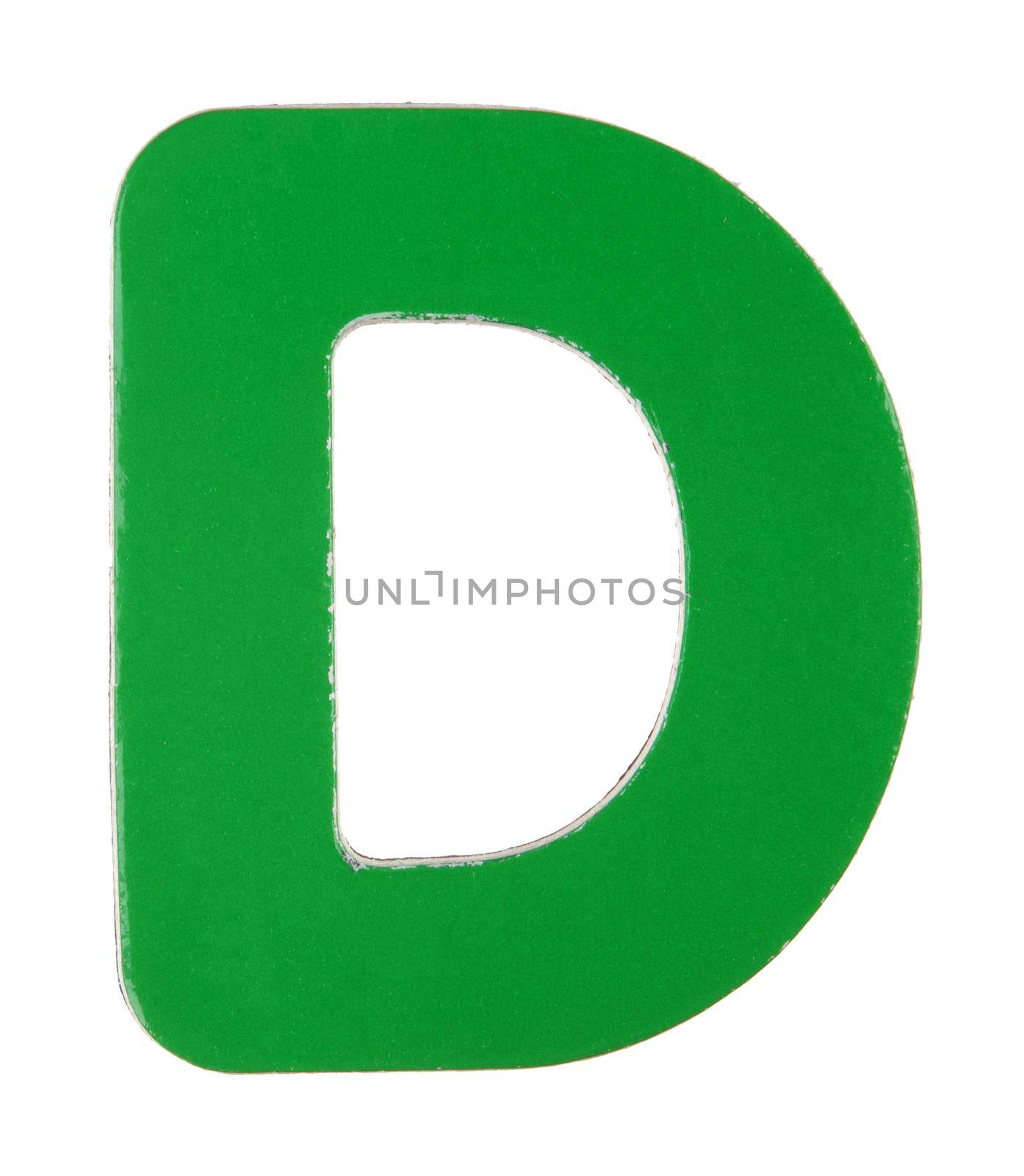 Upper case D magnetic letter on white with clipping path by VivacityImages