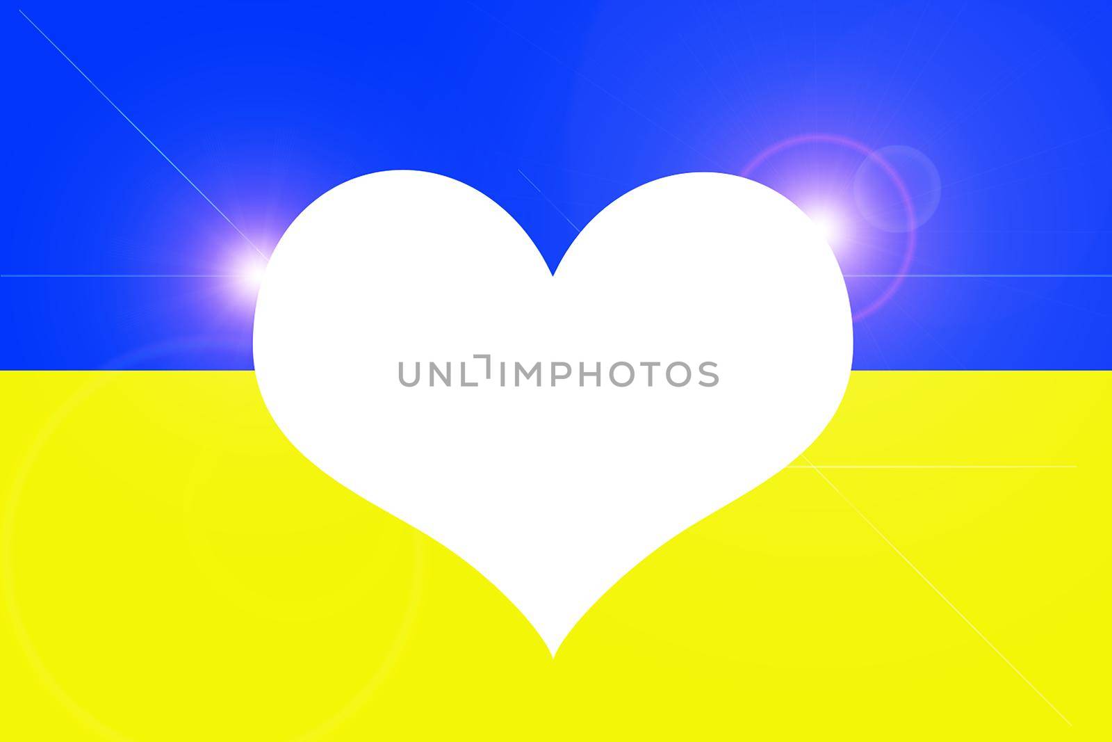 Solidarity With Ukraine Abstract Background with Painted flag shaped heart. Patriotic and togetherness concept. Standing with Ukraine backdrop. Pray for Ukraine