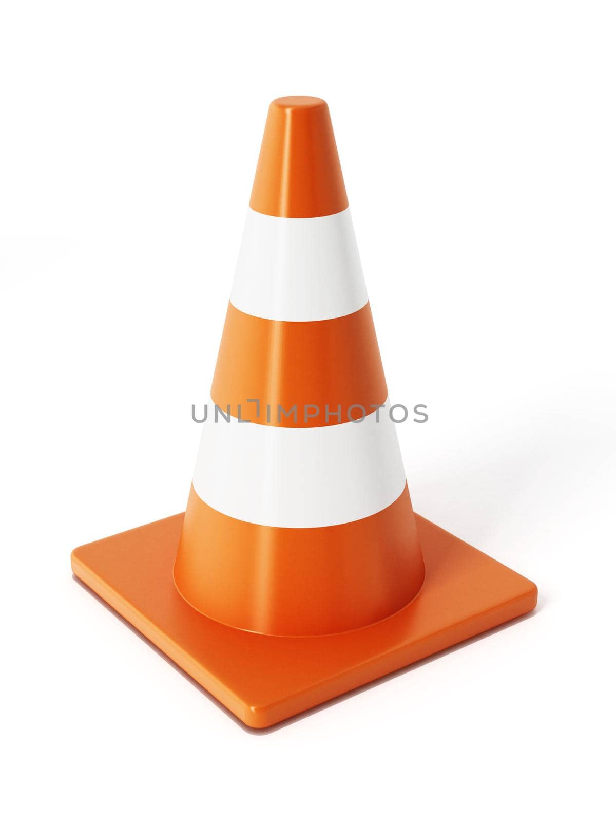 Traffic cones isolated on white background