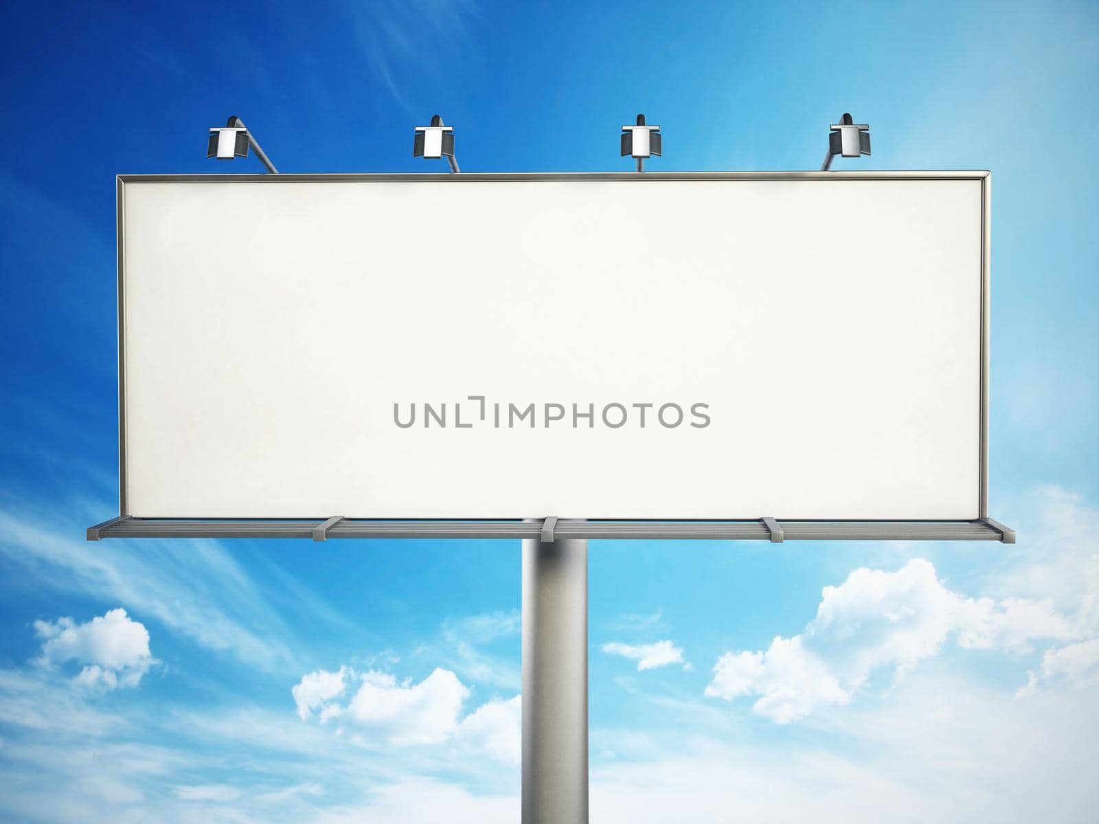 Blank billboard at the sky by Simsek