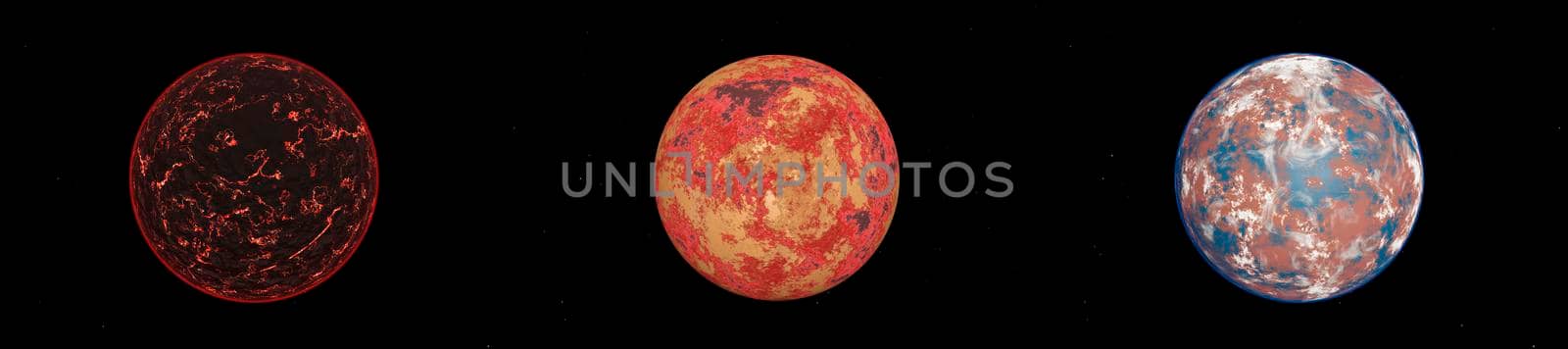 This image represent a generic lava planet or earth formation. It is a realistic 3d illustration