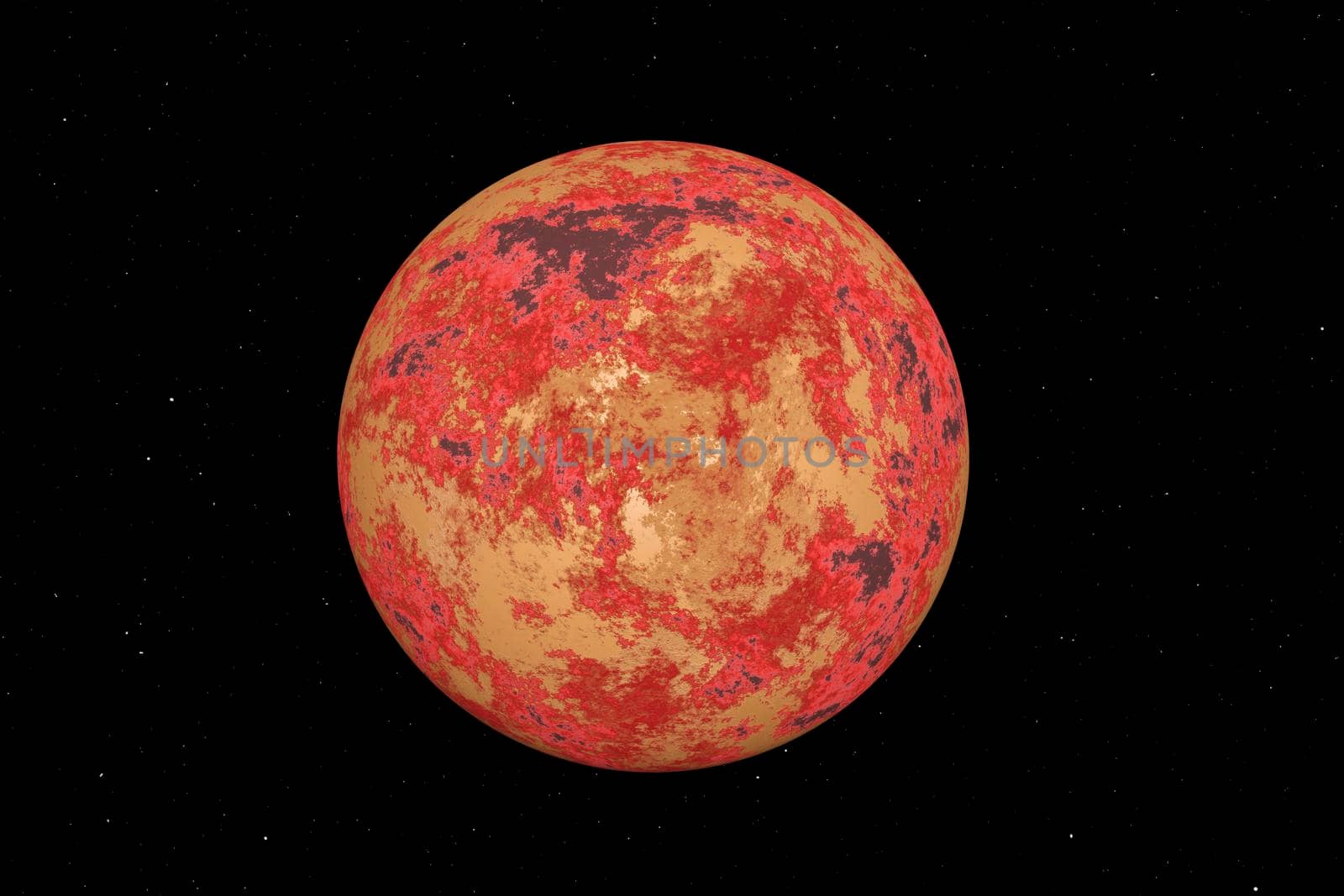 This image represent a generic lava planet or earth formation. It is a realistic 3d rendering by raferto1973