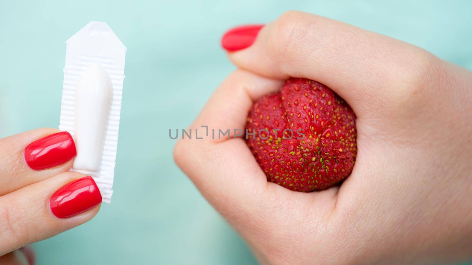 Inflamed external and internal hemorrhoidal nodes and rectal suppositories closeup. Hemorrhoid treatment concept