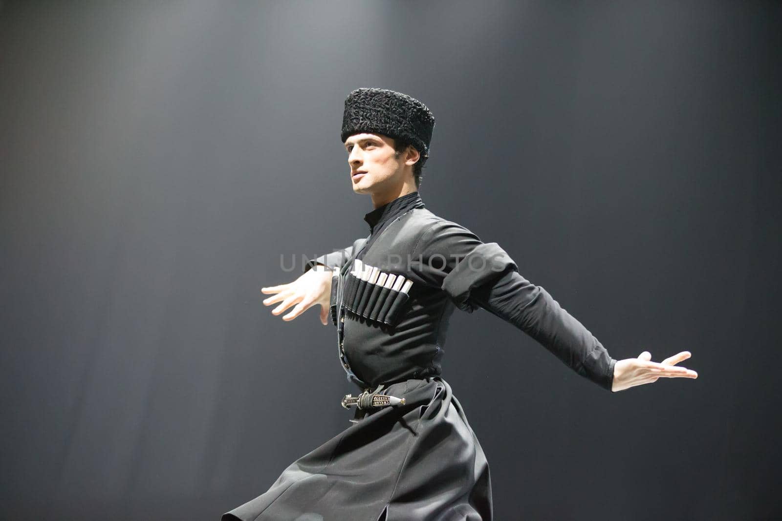 Belarus, Gomel, February 27, 2018. Concert hall. Speech of the national Georgian ballet Sukhishvili