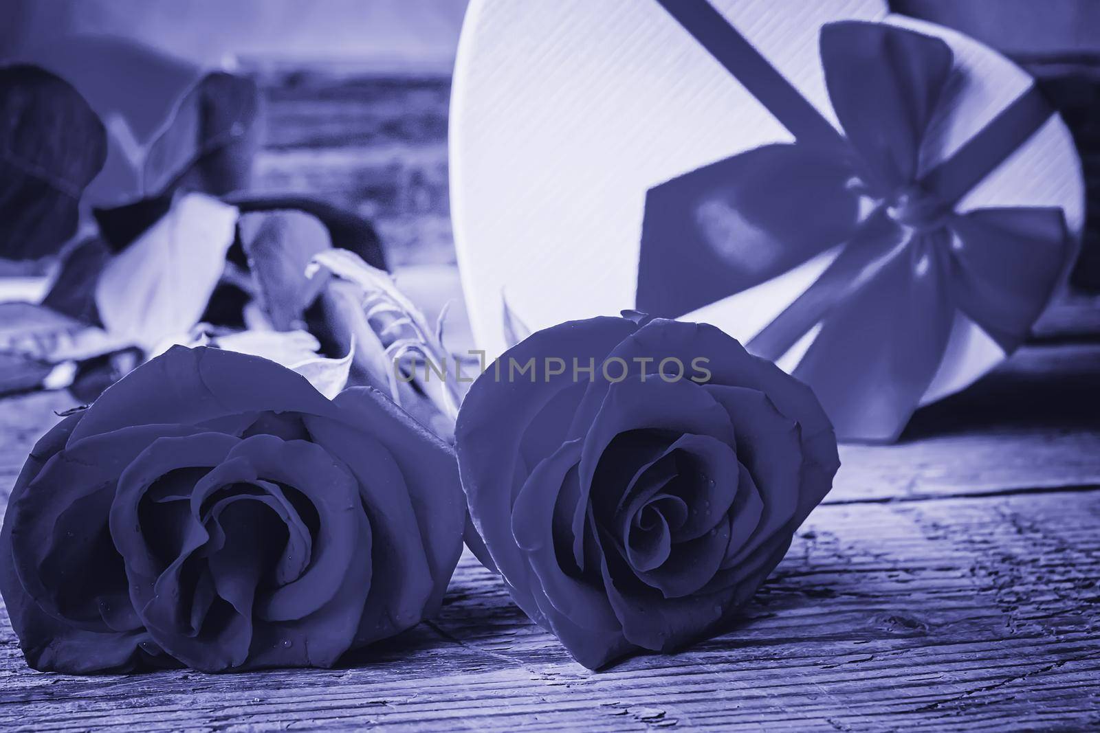 Gift box on a wooden background. Valentine's Day gift.selectiv focus by mila1784