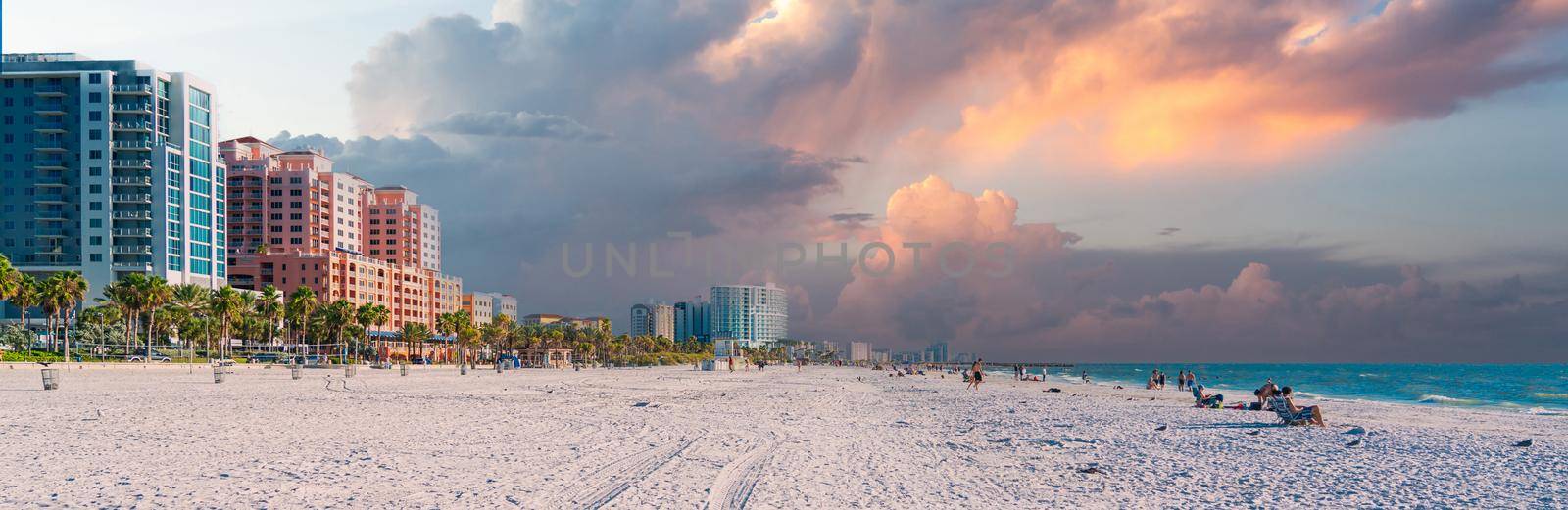 Clearwater beach with beautiful white sand in Florida USA by Mariakray