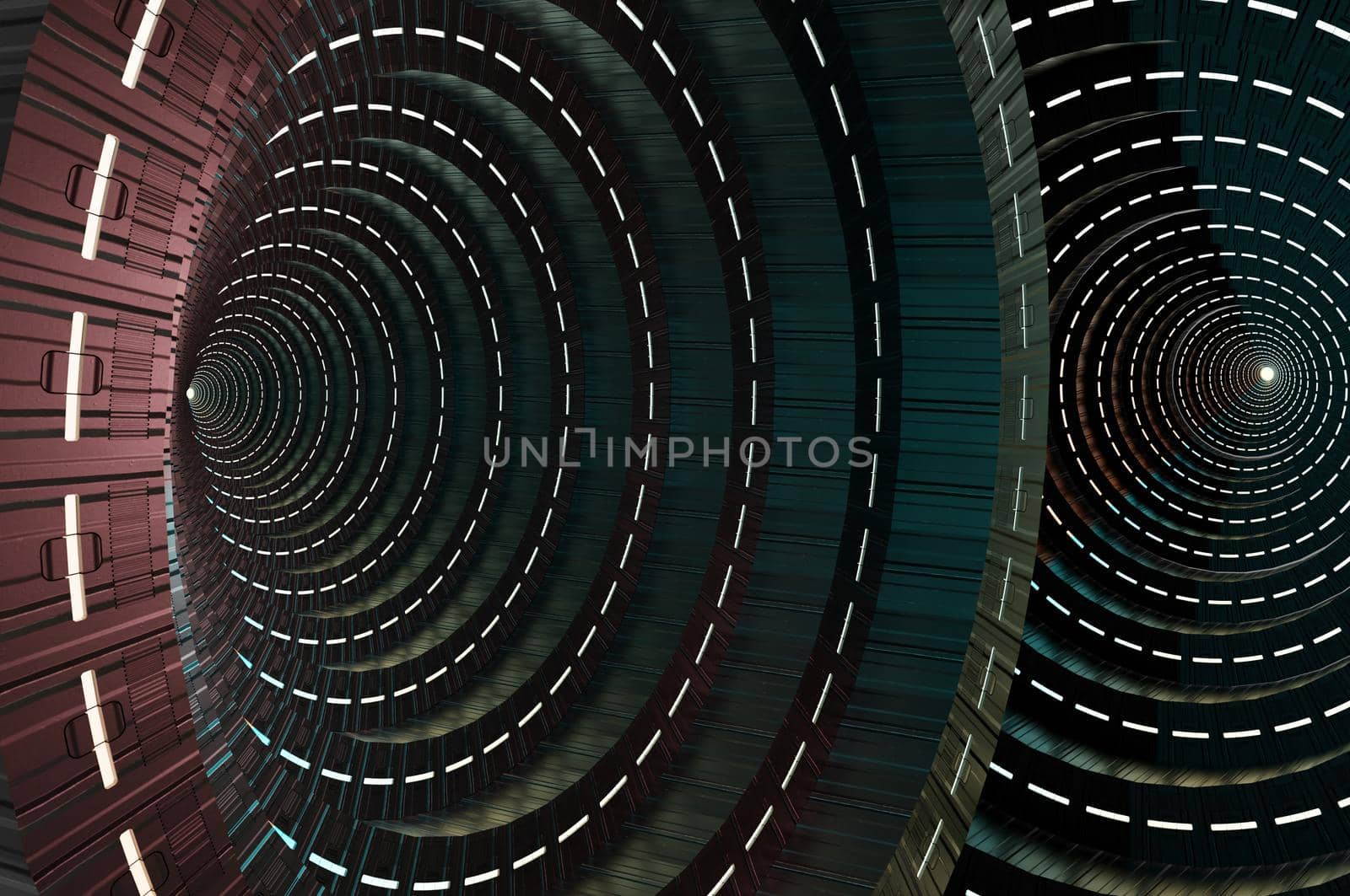 3d illustration. Elegant futuristic light and reflection with metal grid line background. copy for space