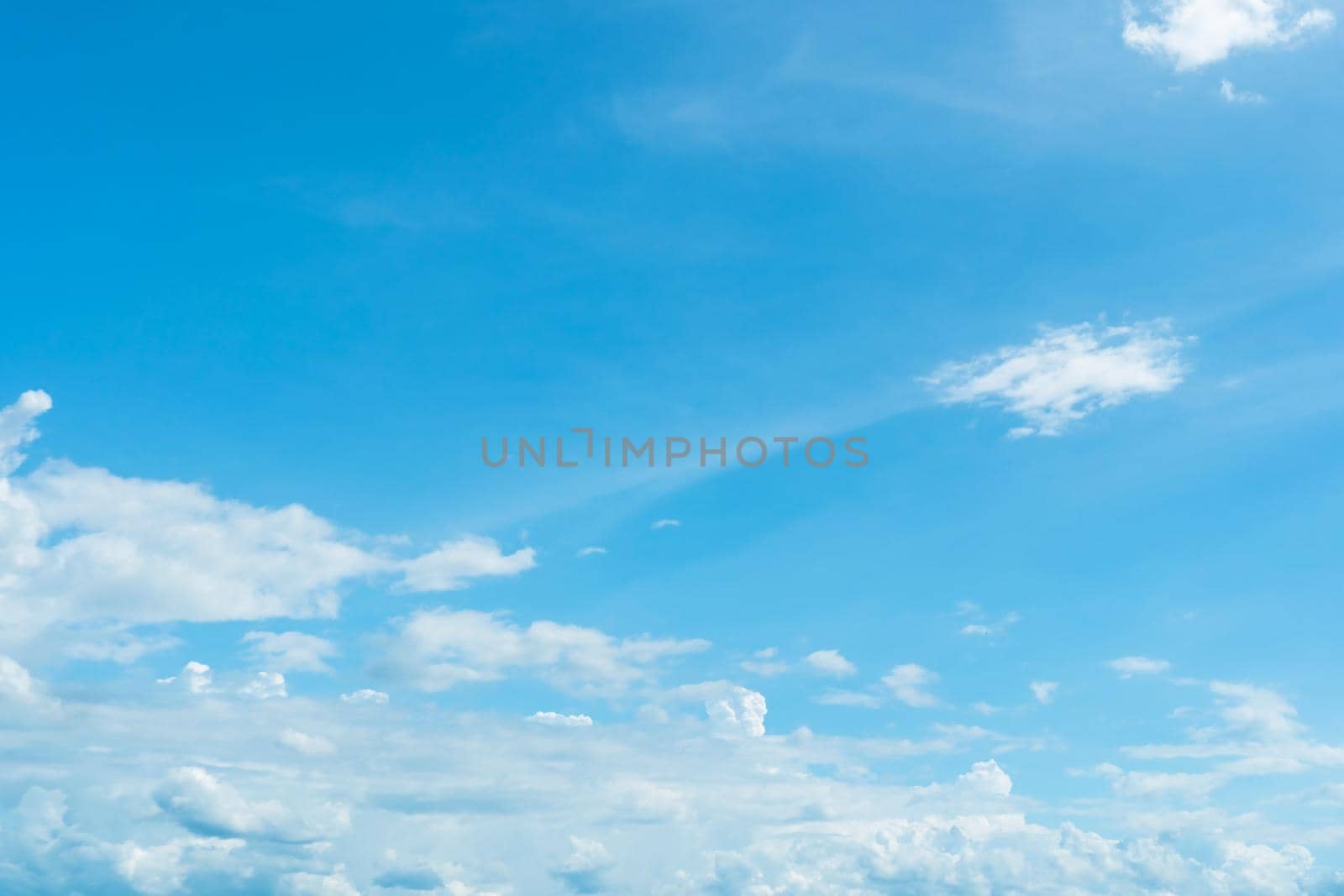 Copy space minimal concept of summer blue sky and white cloud abstract blank background.