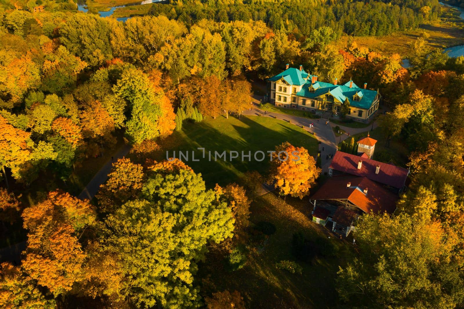 Autumn landscape in Loshitsky Park in Minsk. Belarus.Golden autumn.