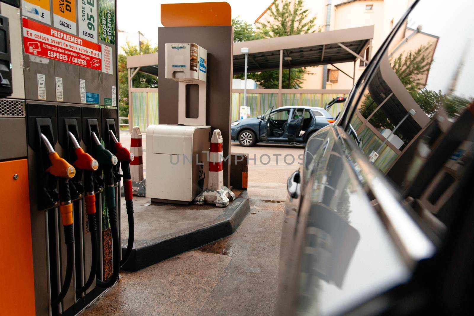 Paris, France-June,10 2021: Fuel Pumps at the Petrol Station by RecCameraStock