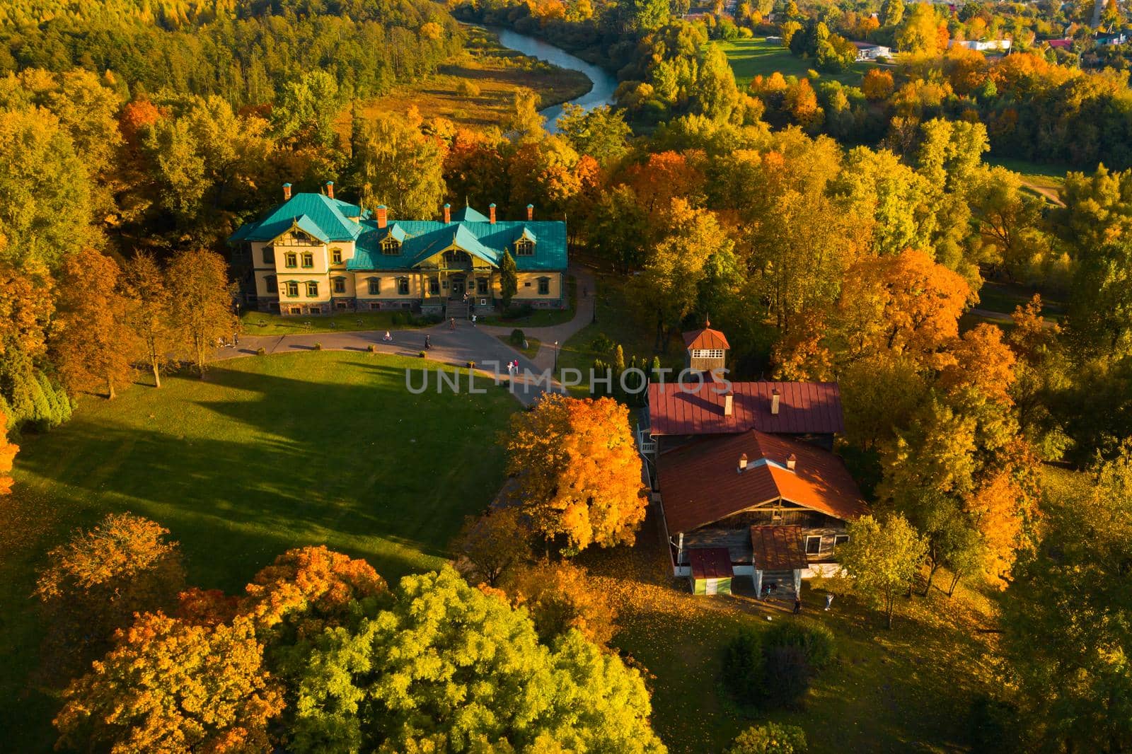 Autumn landscape in Loshitsky Park in Minsk. Belarus.Golden autumn.