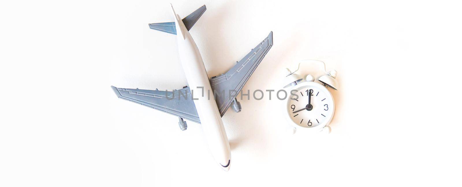 airplane isolate on a white background. Selective focus.