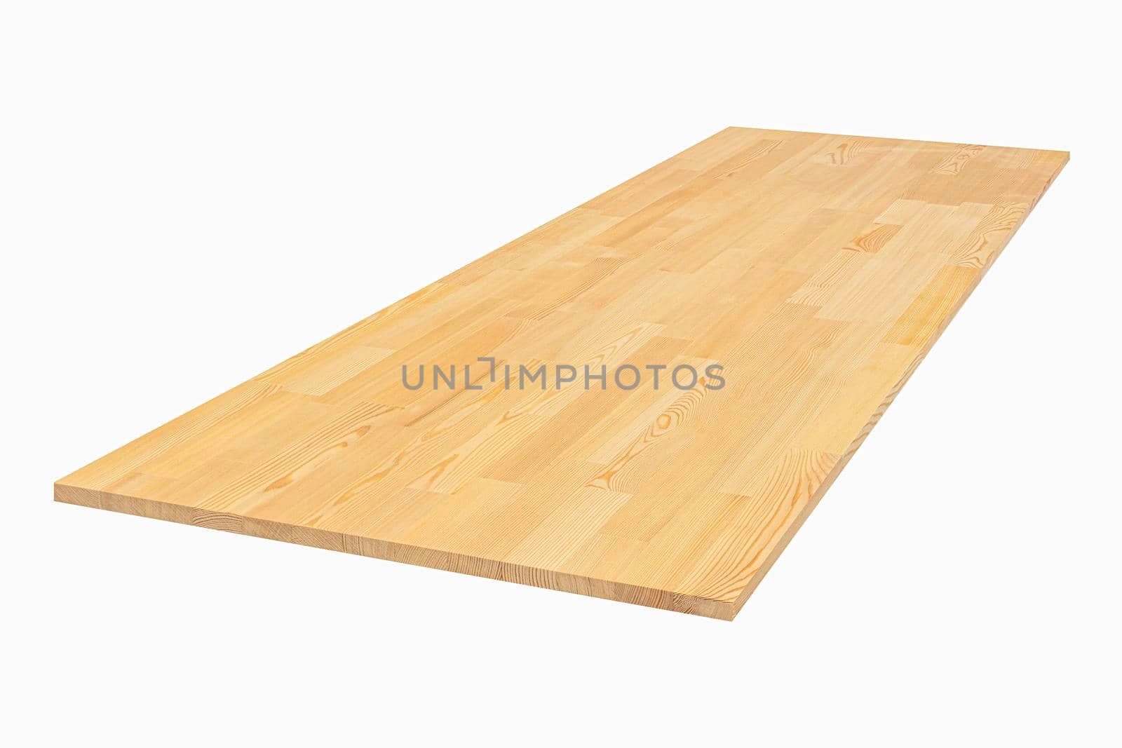 furniture board made of solid larch lamellar on a white background. photo