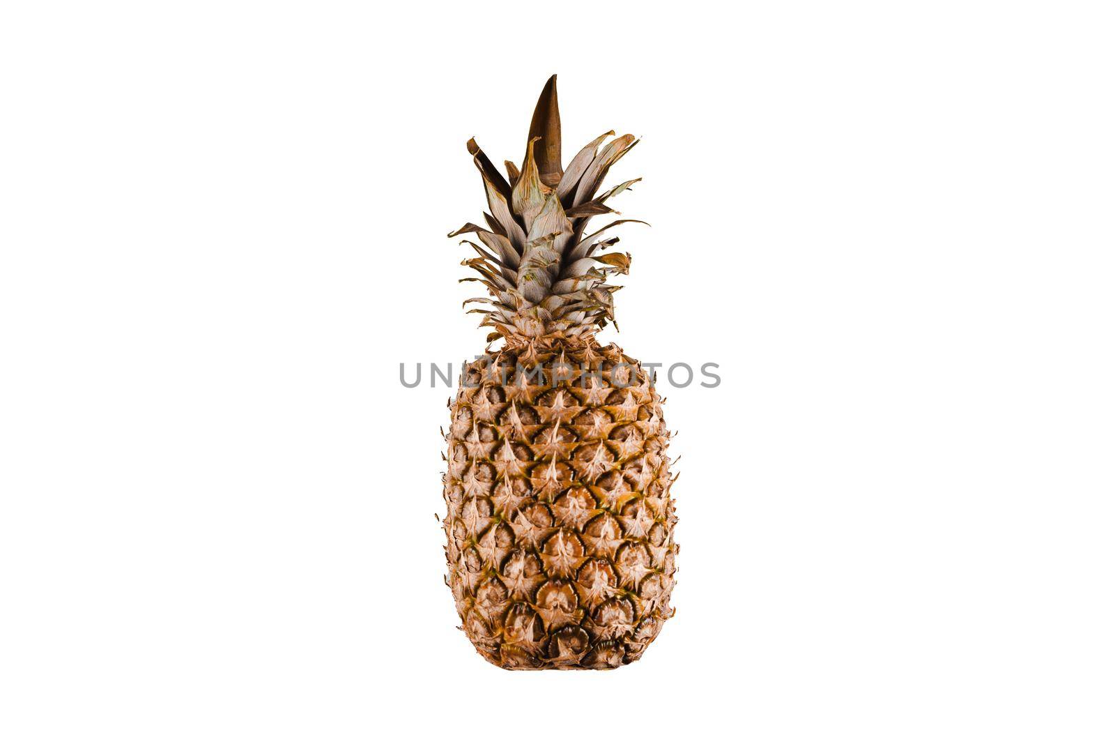 Pineapple isolated tropical fruit on white background background. Citrus fruit with vitamin c for helth care. by Rabizo