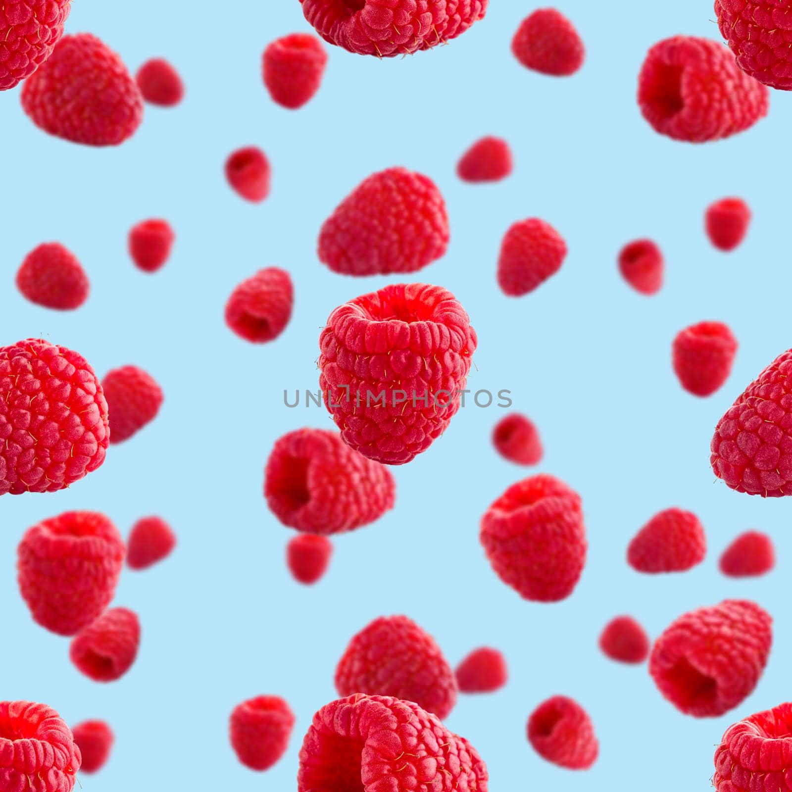 Seamless pattern with raspberry. Berries abstract background. Raspberry pattern for package design by PhotoTime