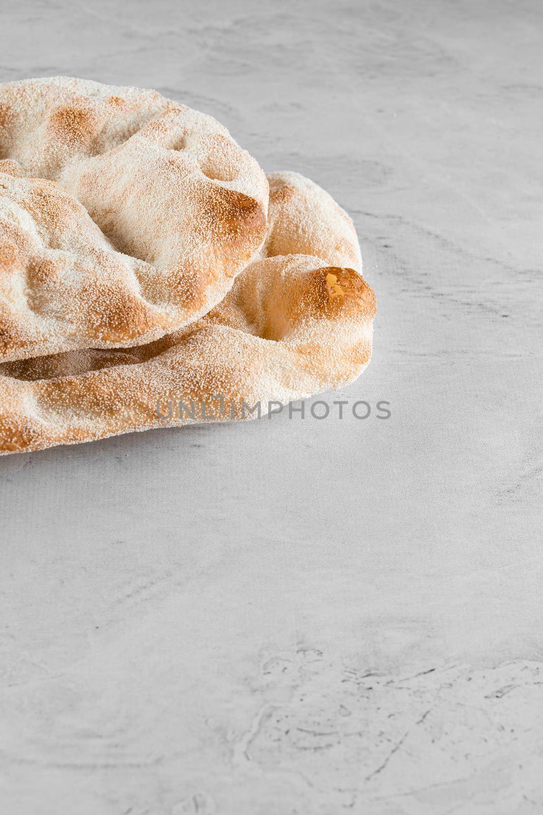 Dough for pinsa romana on light background. Gourmet italian cuisine