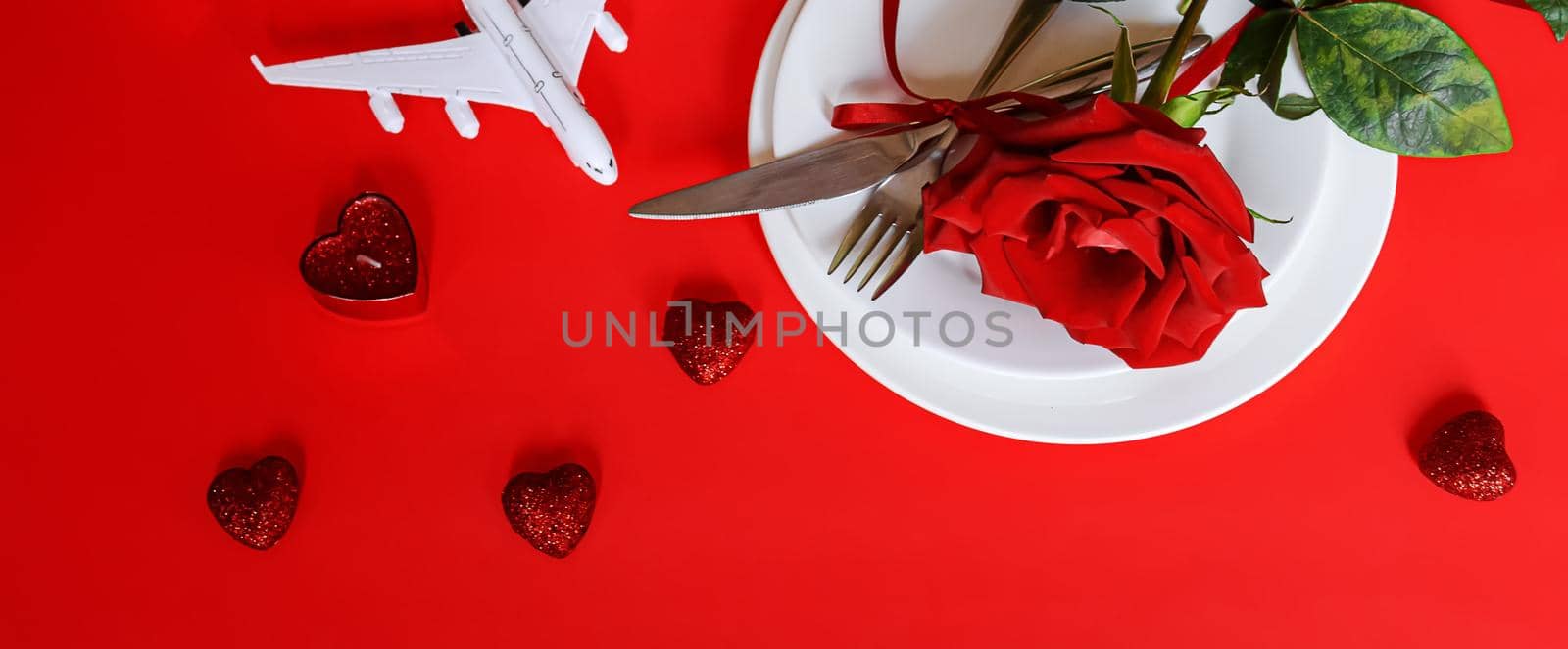 Valentine's Day. A beautiful gift trip. Selective focus. Holiday