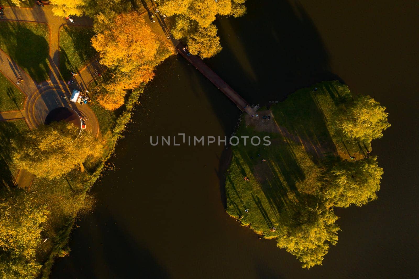 Autumn landscape in Loshitsky Park in Minsk. Belarus.Golden autumn.