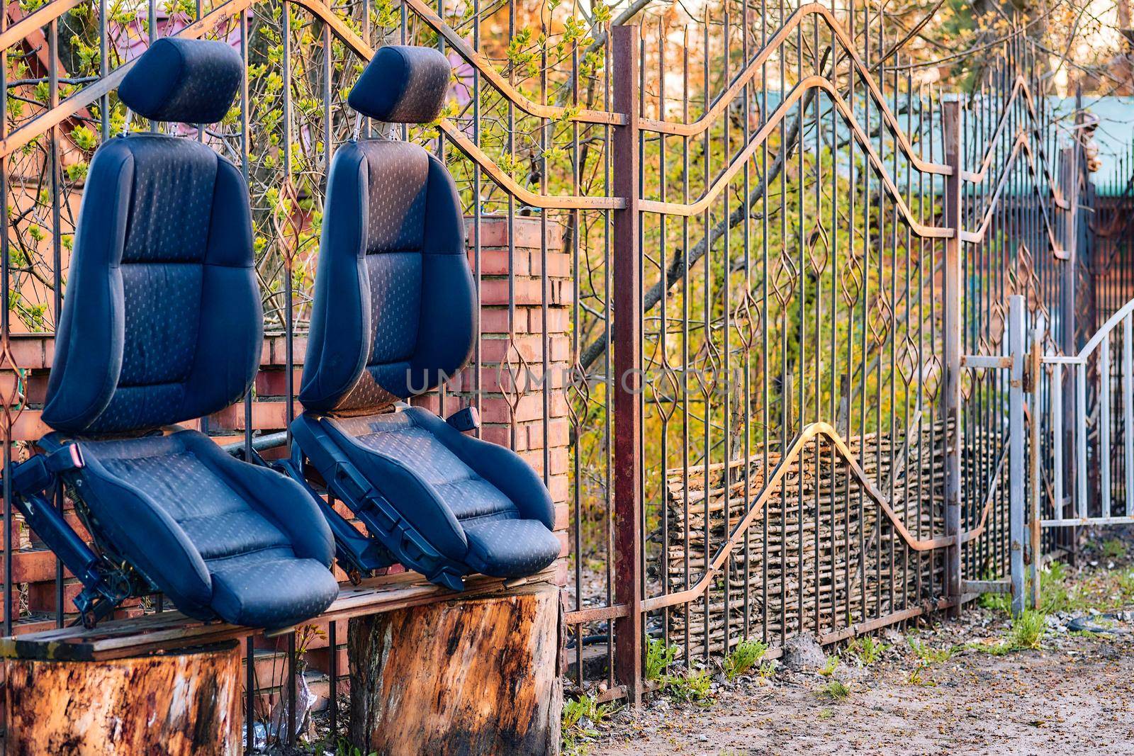 a thing made or used for sitting on, such as a chair or stool.Two car seats drying in the sun after dry cleaning.