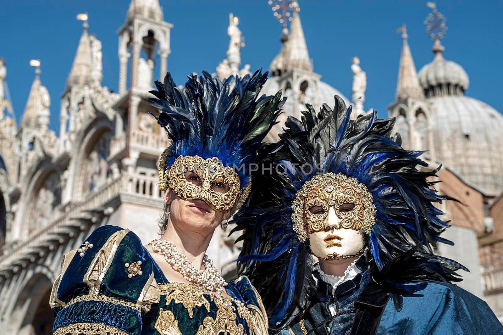 VENICE, ITALY - Febrary 23 2019: The masks of the Venice carnival 2019