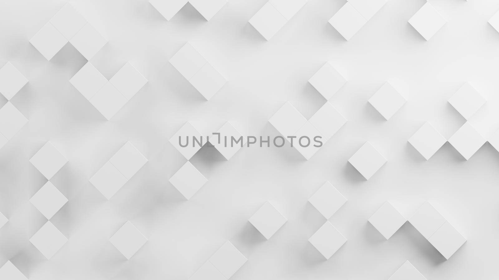 White cubes on a white background, 3D rendering illustration.