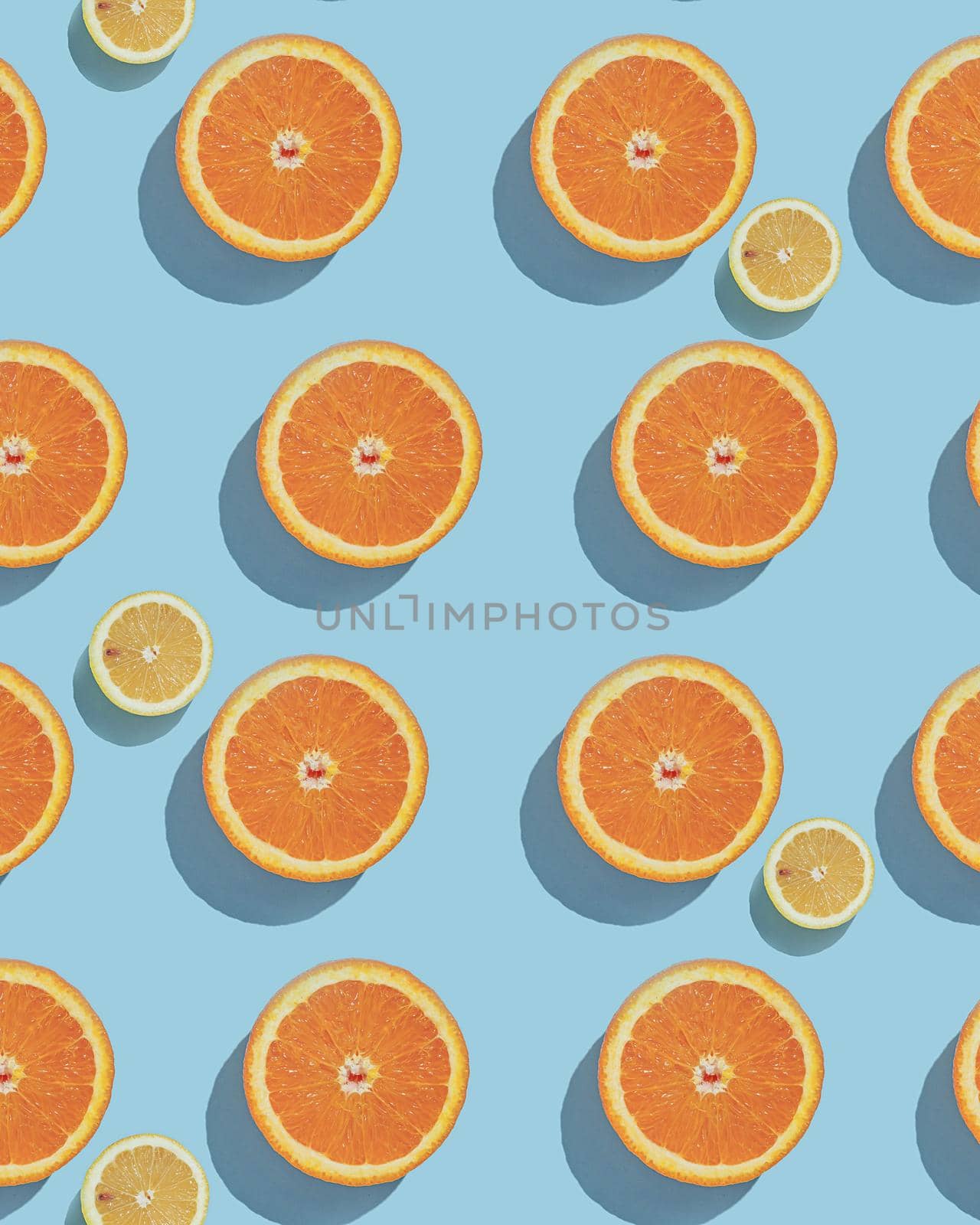 Pattern lemon orange citrus food vitamin by sergii_gnatiuk