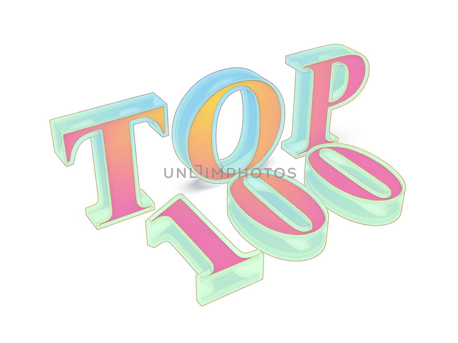 Top 100 text on white background. The best hundred list.