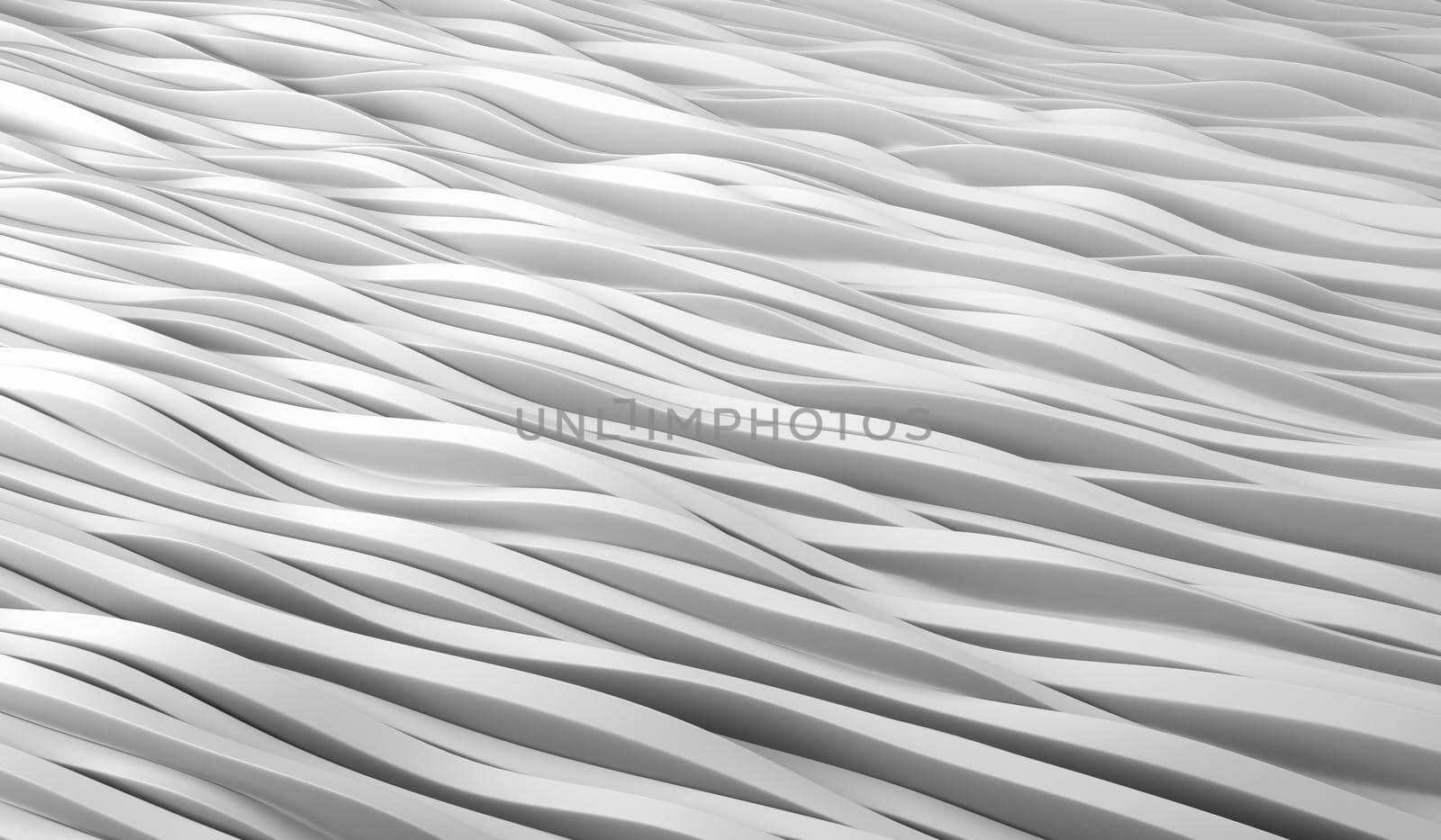 Wave Stripe White Background, 3D rendering illustration.