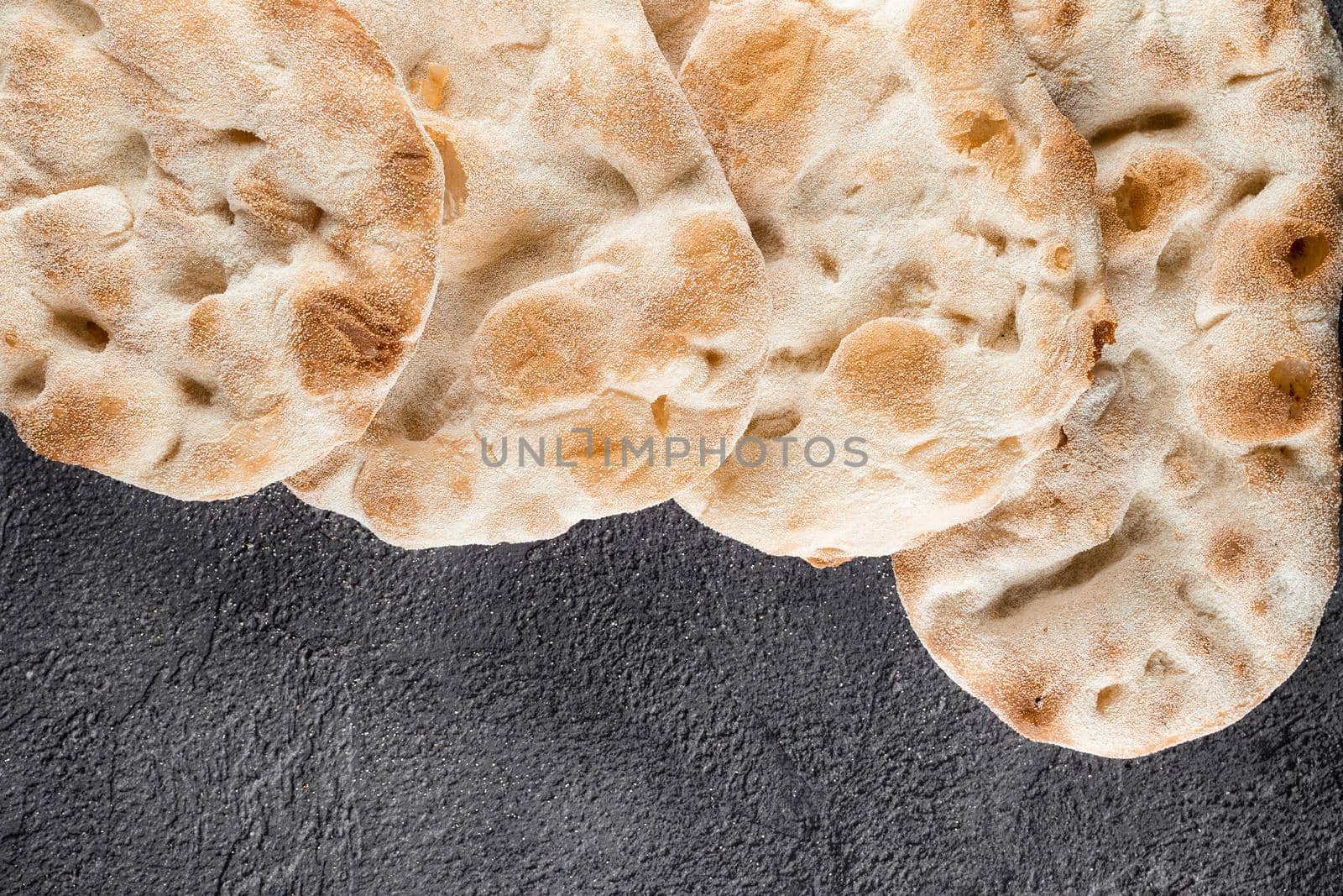 Dough for pinsa romana and scrocchiarella from 4 types of flour. Italian gourmet cuisine. Traditional dish in italy