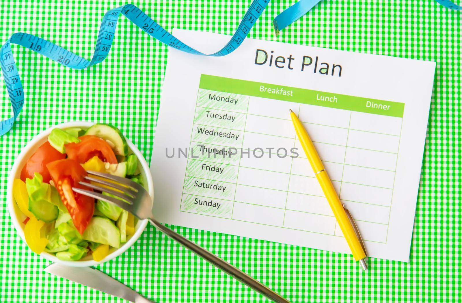 Weekly diet plan. The concept of proper nutrition. Selective focus. nature.