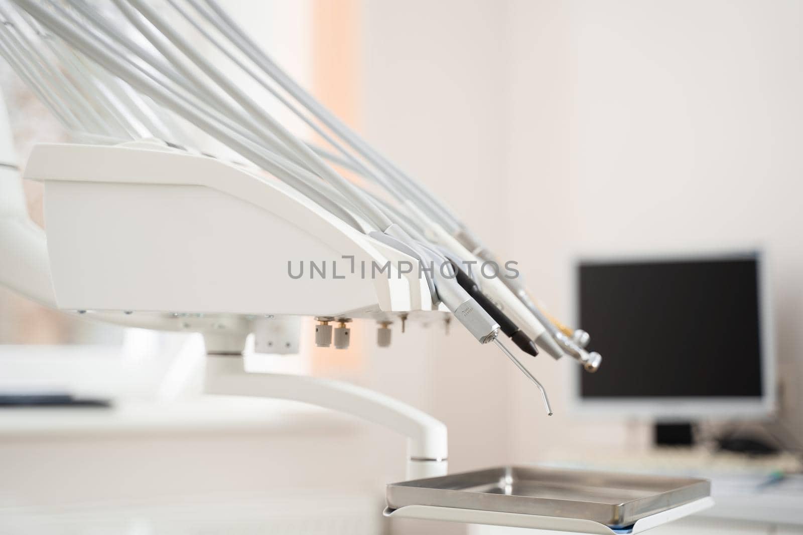 Dental equipment for dentist. Stomatology instruments. Medical drill