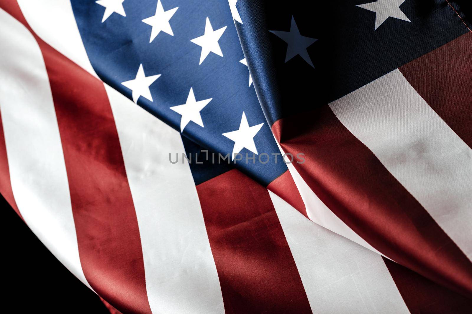 Beautifully waving star and striped American flag. creative photo