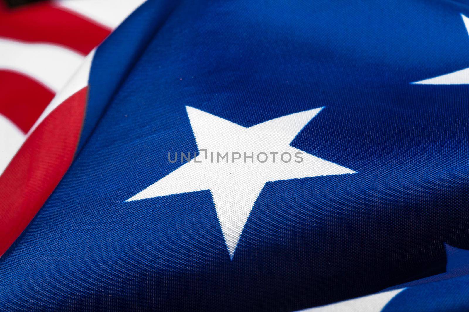 Close-up of waving American flag